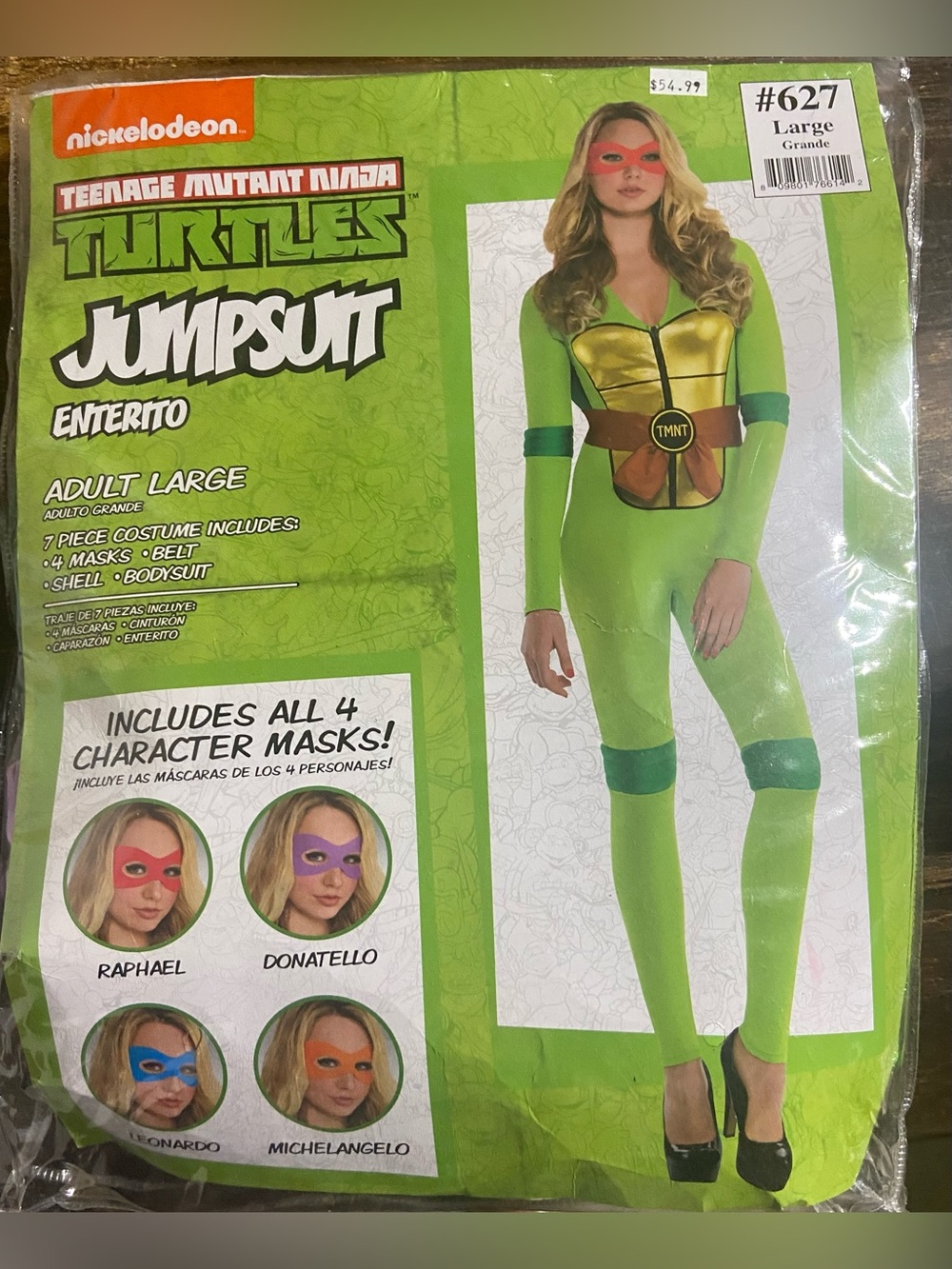 Womenโs Teenage Mutant Ninja Turtles Jumpsuit Halloween Costume Size Large